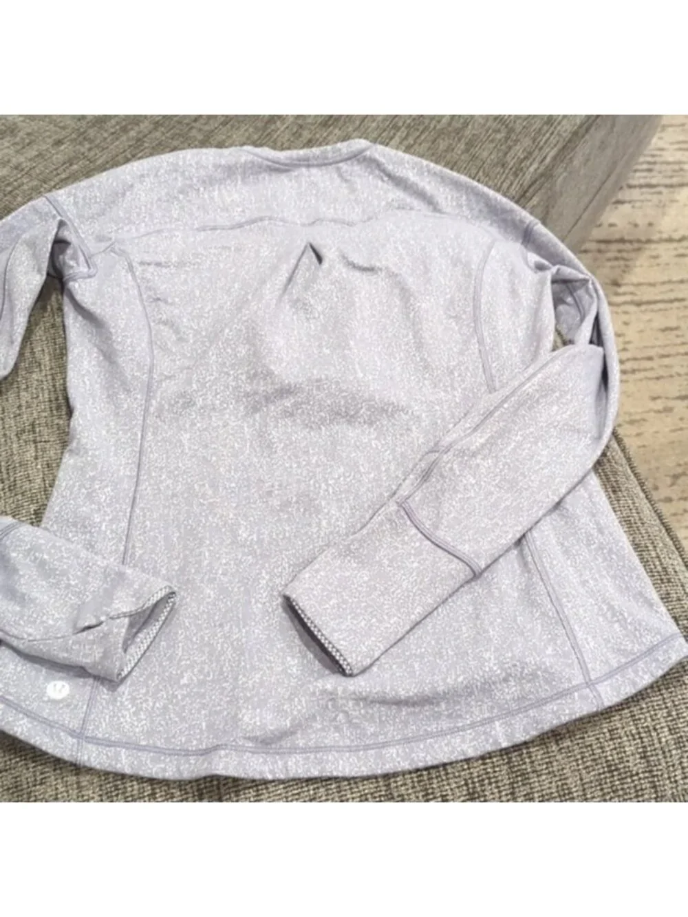 Lululemon Outrun Long Sleeve Running Luon Suited Jacquard Arctic Grey Ice Grey
